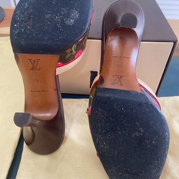 Louis Vuitton Happy Cherries Limited Edition, Vintage LV open-toe - Picture 6 of 7